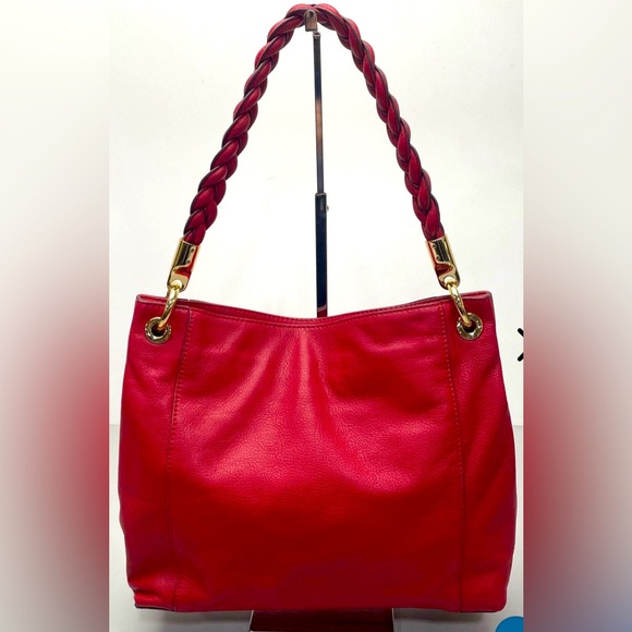 🆕MICHAEL KORS RED NAOMI LARGE CHILI SHOULDER BAG - Picture 2 of 11